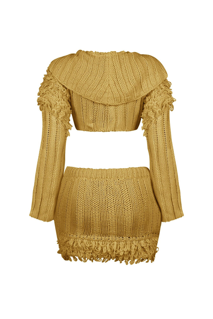 Briana Knit Cropped Top &amp; Skirt SET