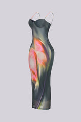 Poem Move Printed Midi Dress