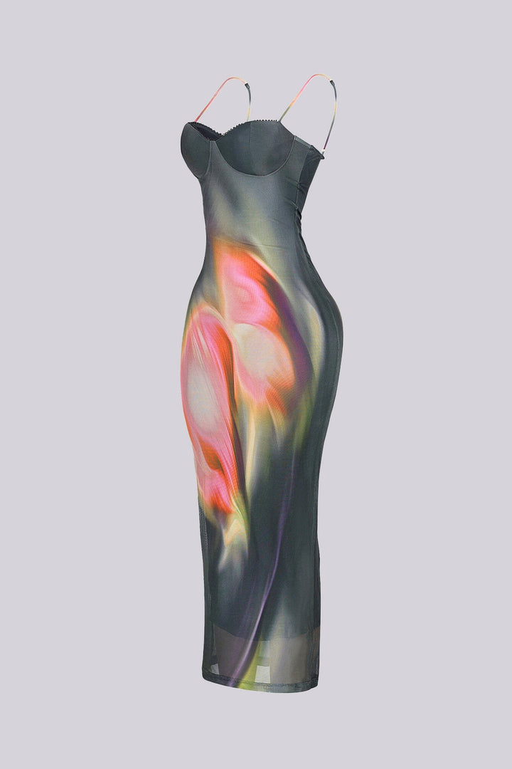 Poem Move Printed Midi Dress
