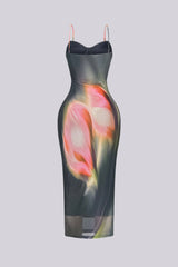 Poem Move Printed Midi Dress