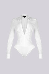 Own Me V Neck Long Sleeve Polo Bodysuit