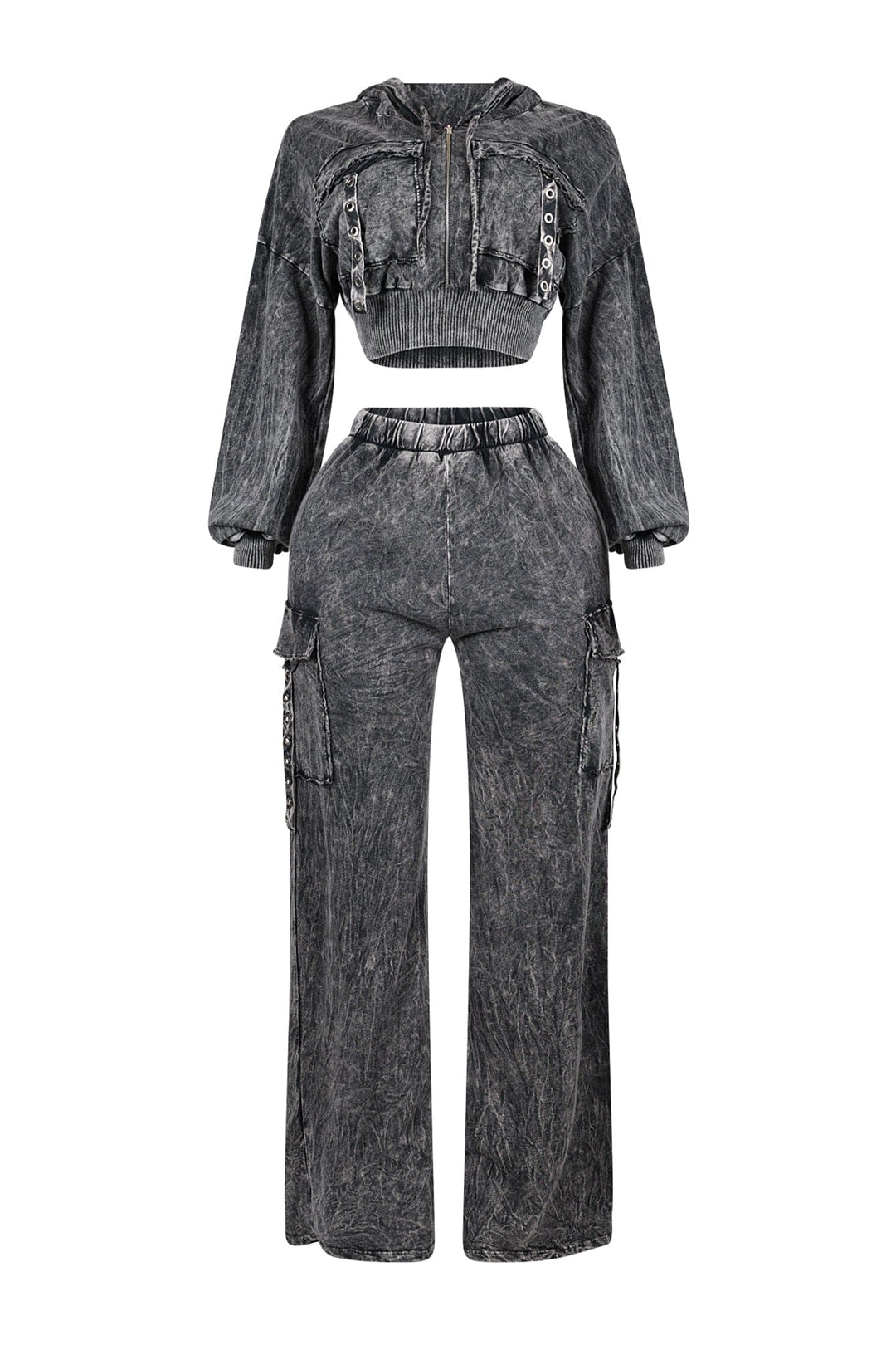 Aniston Mineral Washed Hoodie &amp; Pants SET