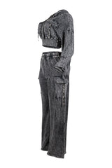 Aniston Mineral Washed Hoodie &amp; Pants SET