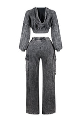 Aniston Mineral Washed Hoodie &amp; Pants SET