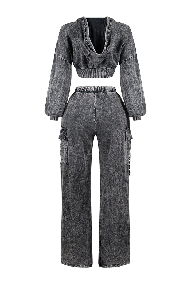 Aniston Mineral Washed Hoodie &amp; Pants SET