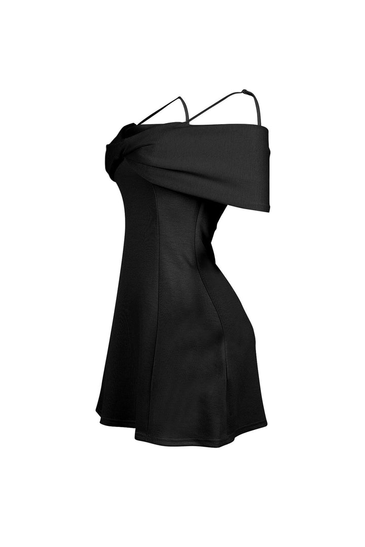 Ariana Pleated Off Shoulder Mini Dress