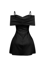 Ariana Pleated Off Shoulder Mini Dress