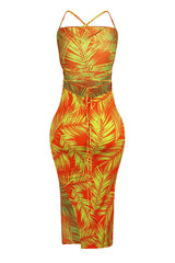 Miami Girl Back Lace Up Midi Dress