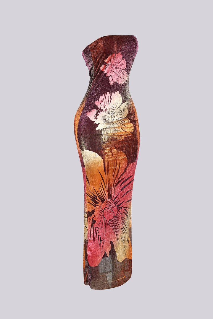 Leanna Metallic Floral Maxi Dress