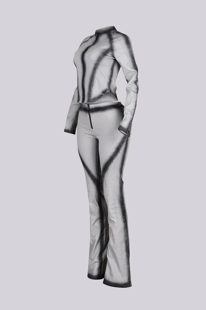Grey Pop Airbrushed Jacket &amp; Pants SET