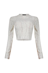Jordyn Grunge Textured Rhinestone Top