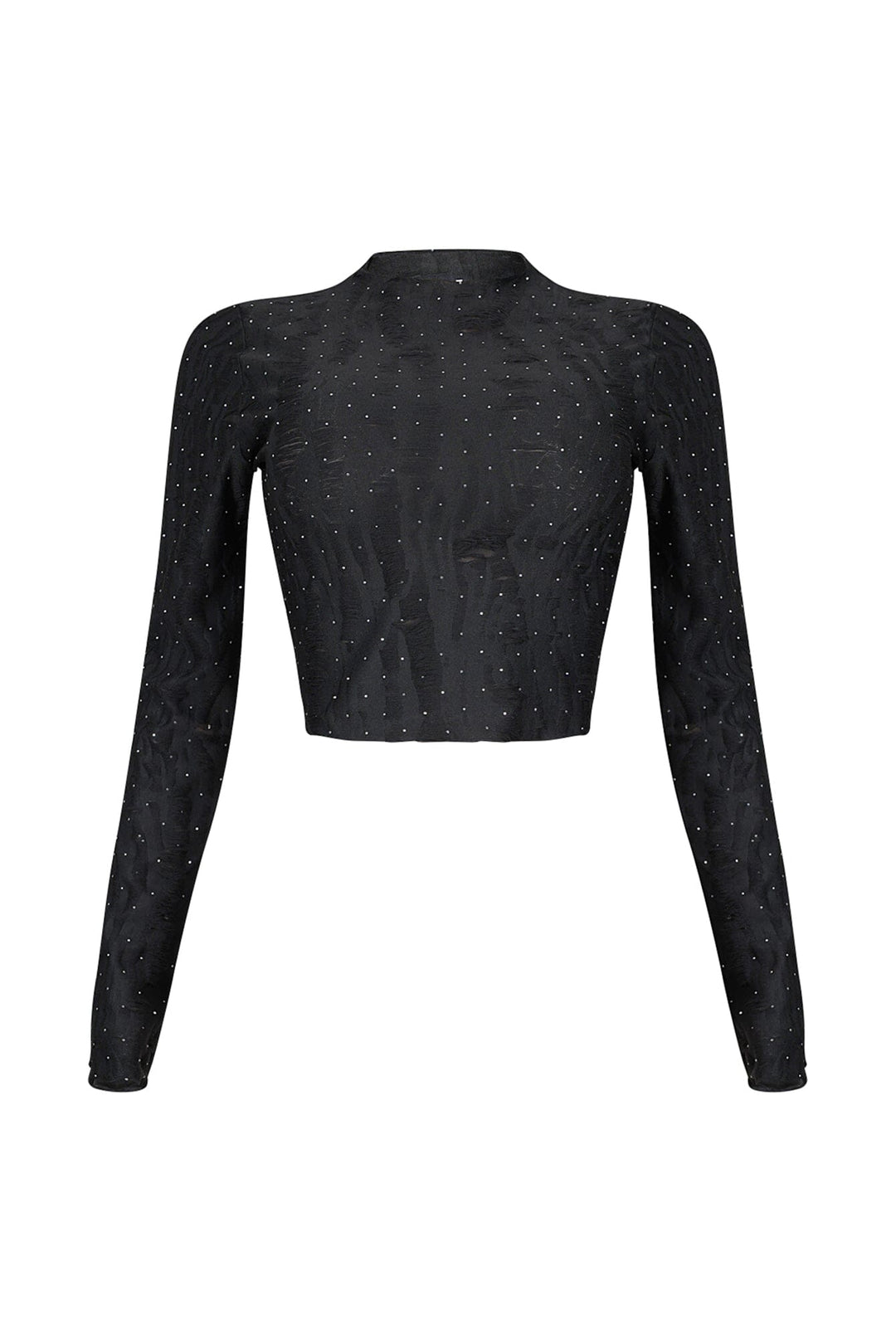Jordyn Grunge Textured Rhinestone Top