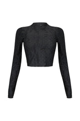 Jordyn Grunge Textured Rhinestone Top