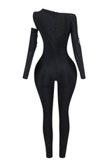 Deena Nylon Metal Chain Jumpsuit