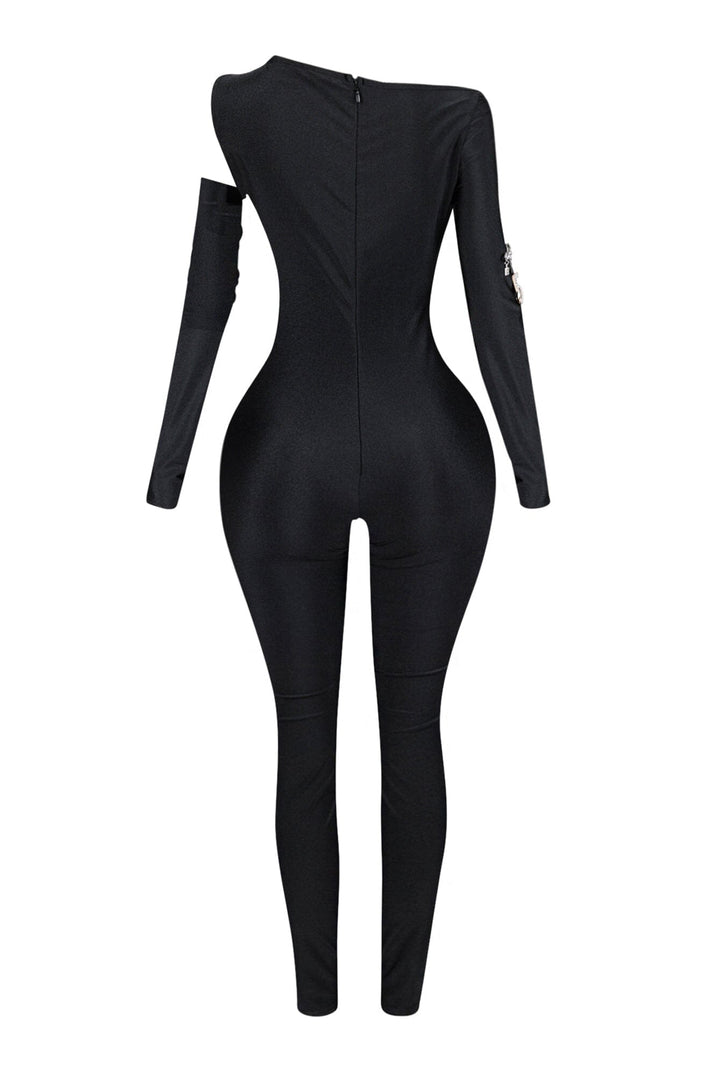 Deena Nylon Metal Chain Jumpsuit