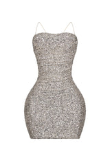 Mya Sequin Ruched Mini Dress