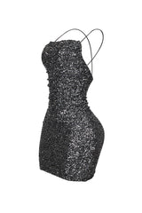 Mya Sequin Ruched Mini Dress