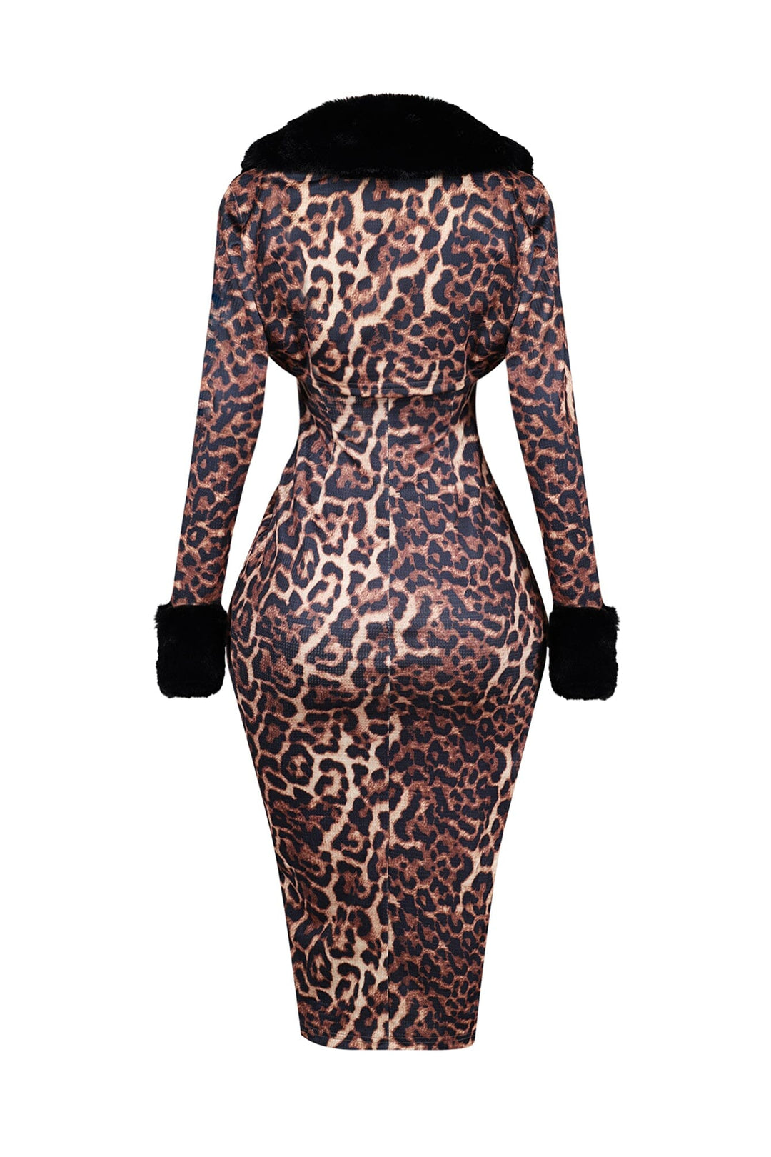 Jennifer Leopard Midi Dress With Bolero SET