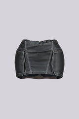 Robyn Faux Leather Low Rise Micro Skirt