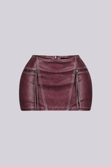 Robyn Faux Leather Low Rise Micro Skirt