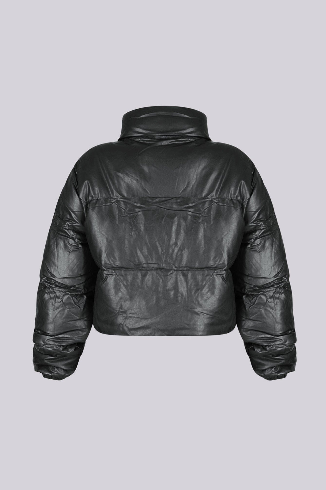 Frosty Chic Faux Leather Puffer Jacket