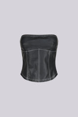 Robyn Faux Leather Tube Top