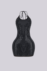 Lumina Prism Rhinestone Mini Dress