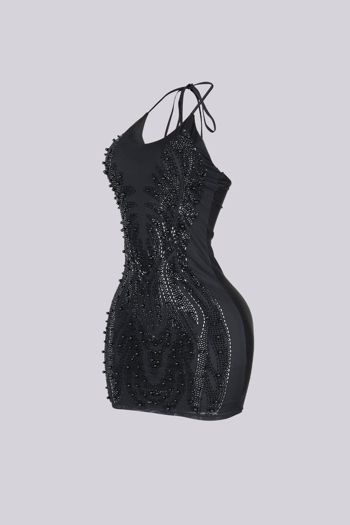 Lumina Prism Rhinestone Mini Dress