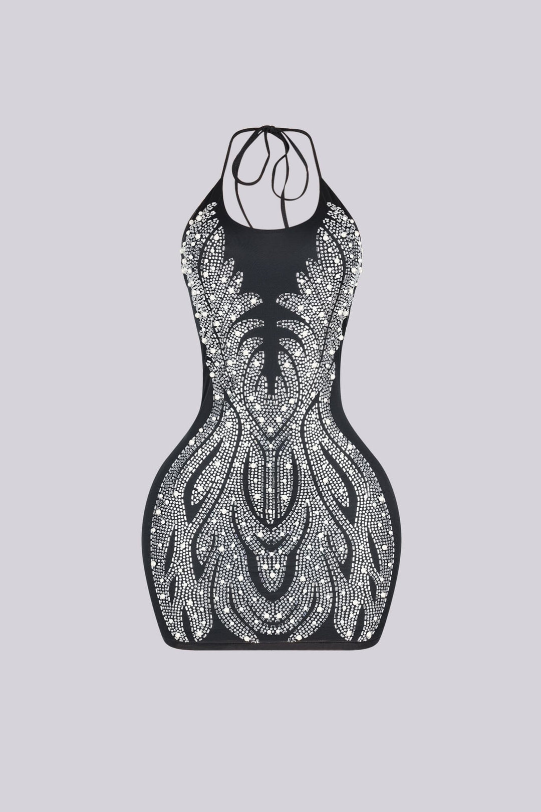 Lumina Prism Rhinestone Mini Dress