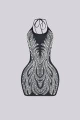 Lumina Prism Rhinestone Mini Dress