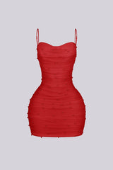 Celebrate Pearl Mesh Mini Dress