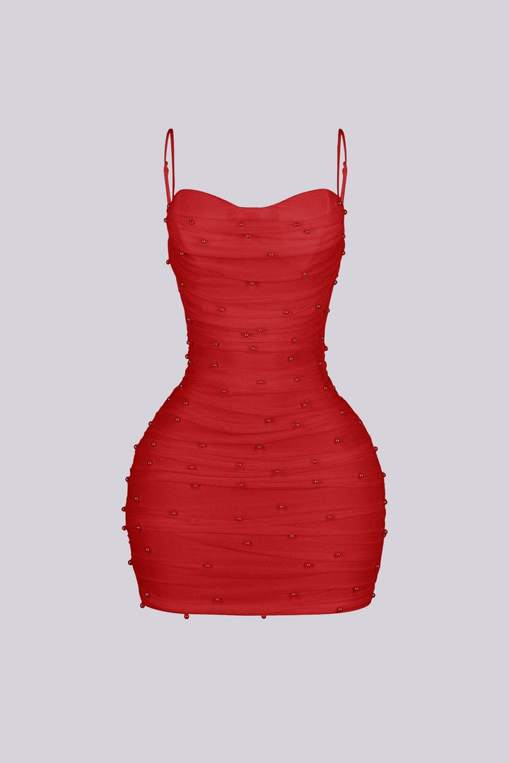 Celebrate Pearl Mesh Mini Dress