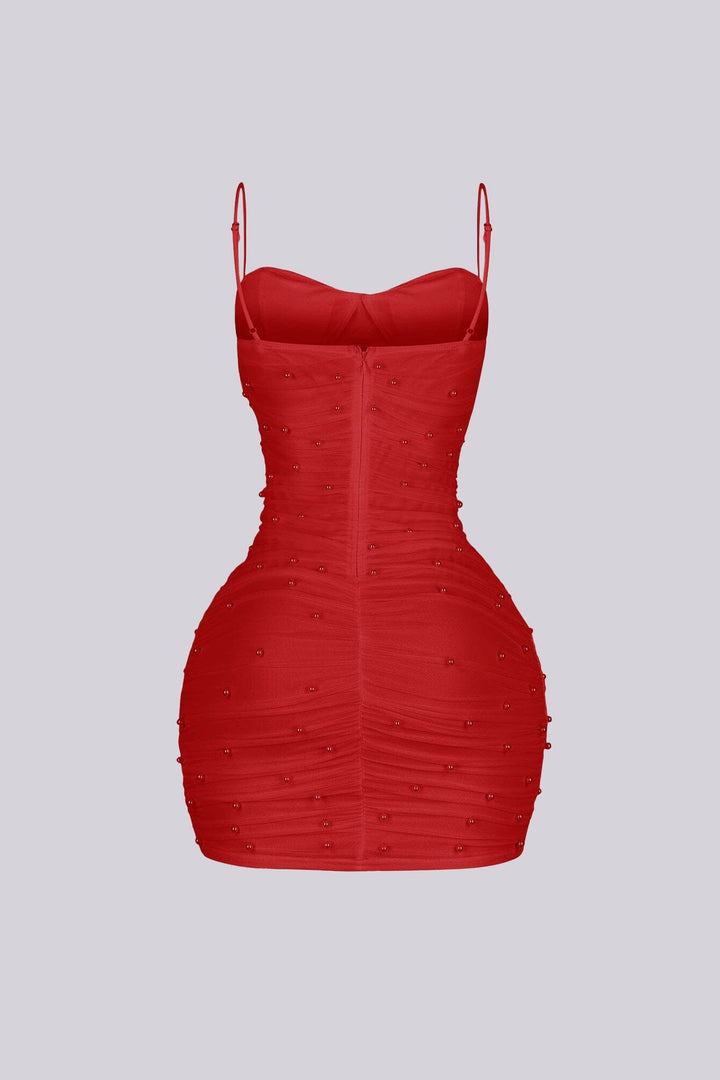 Celebrate Pearl Mesh Mini Dress