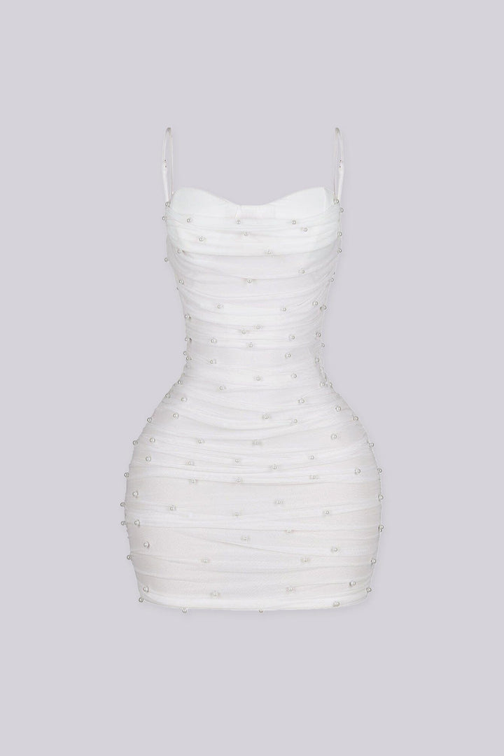 Celebrate Pearl Mesh Mini Dress