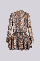Leo Ruffle Button Mini Dress