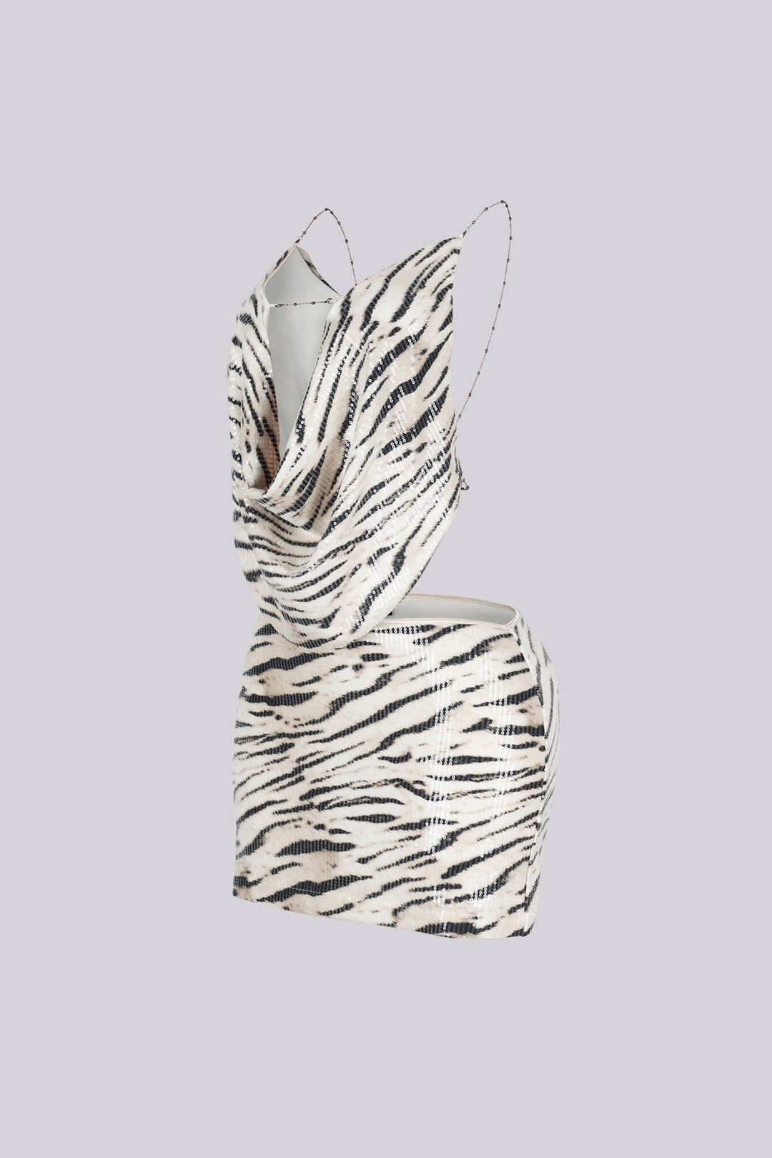 Zebra Sequin Halter Top &amp; Skirt SET