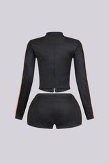 Blockline Suede Jacket &amp; Shorts SET