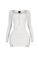 Analia Scoop Lace Sweater Mini Dress