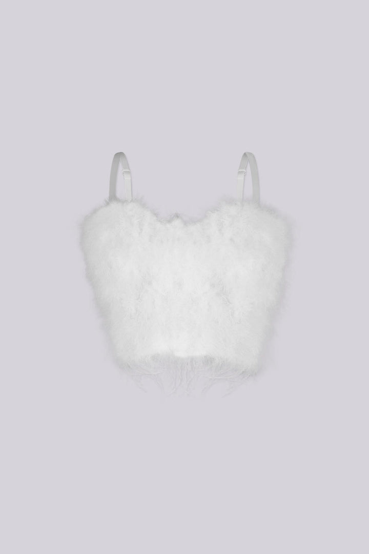Flattering Faux Fur Bustier Top