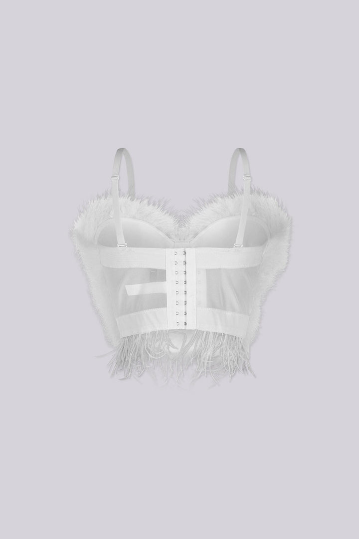 Flattering Faux Fur Bustier Top