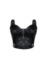 Dani Faux Leather Buckle Bustier