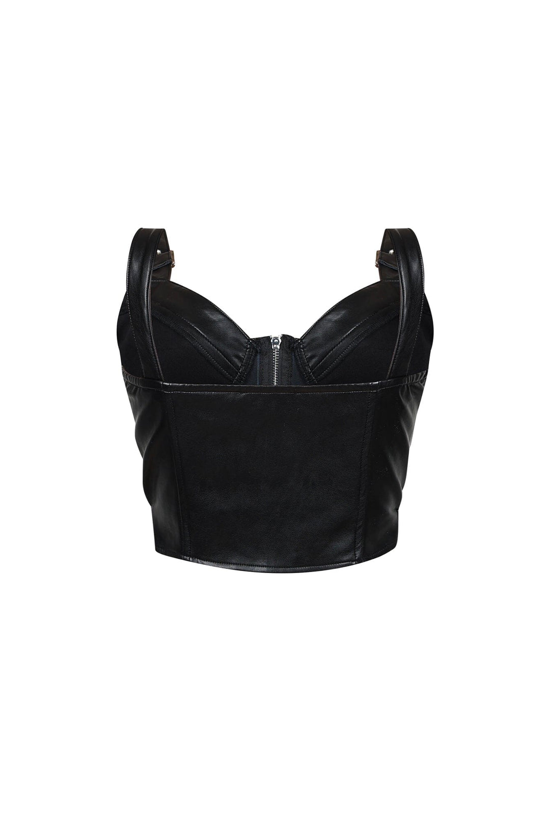 Dani Faux Leather Buckle Bustier
