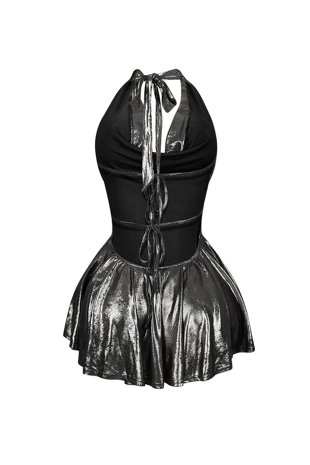 Lilybeth Foil Flare Mini Dress