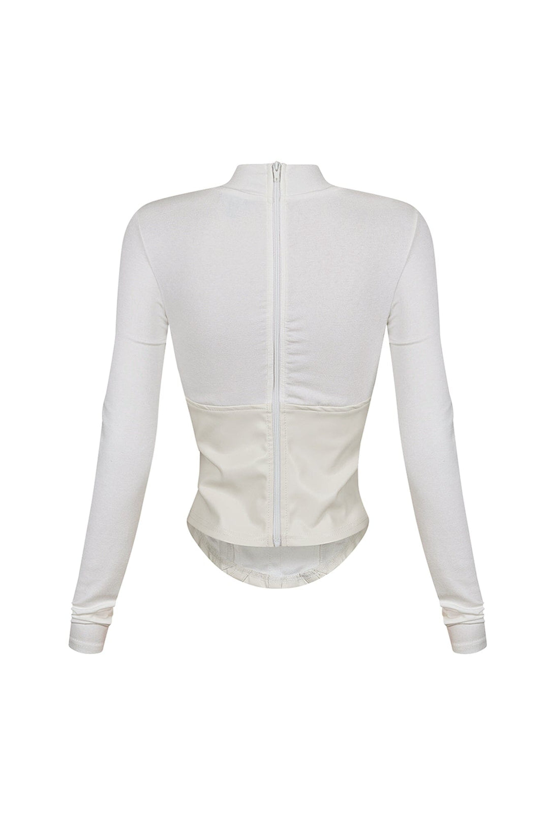 Iliana Faux Leather Corset Contrast Top