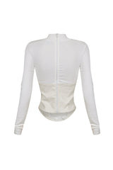 Iliana Faux Leather Corset Contrast Top