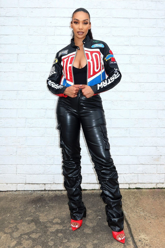 Never Broken PU Patch Leather Jacket Outerwear EDGE 
