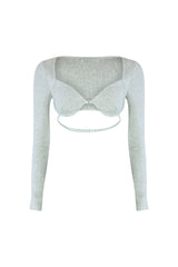 Ruve Wired Ribbed Crop Top Crop Top EDGE Small Grey 