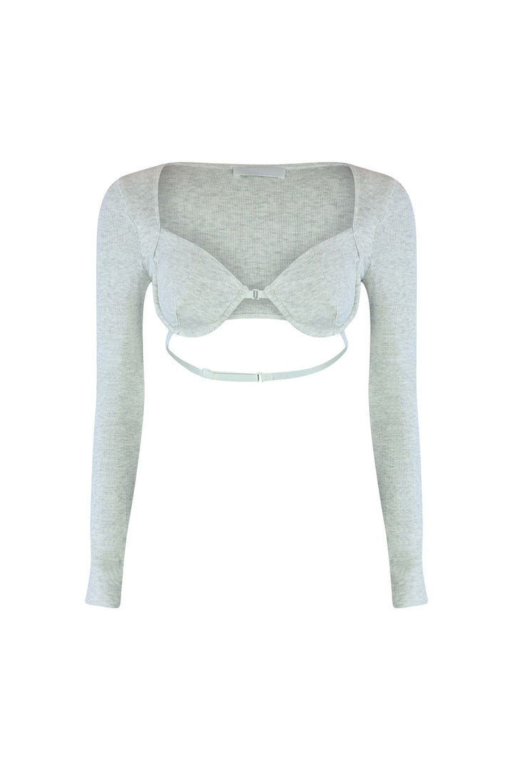Ruve Wired Ribbed Crop Top Crop Top EDGE Small Grey 