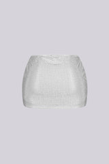 Glixie Rhinestone High Waist Mini Skirt