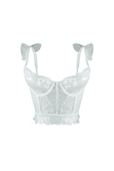 First Date Lace Trim Bustier Top